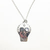Sugar Skull Cross Necklace with Chalcedony