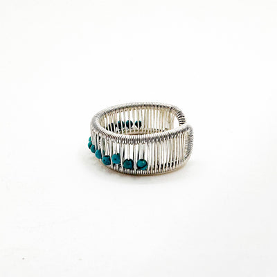 Sterling Ring with Matrixed Turquoise Beads