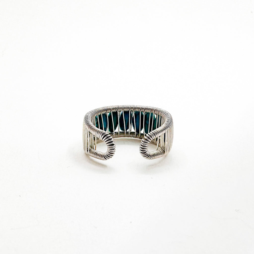 Sterling Ring with Long Turquoise Beads