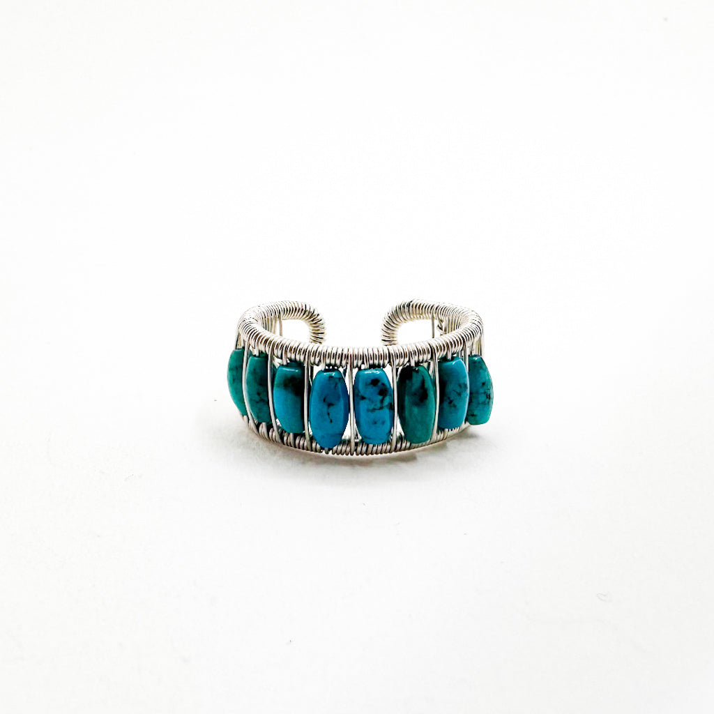 Sterling Ring with Long Turquoise Beads