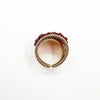 Gold Filled Plaited Ring with Faceted Garnets