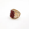 Gold Filled Plaited Ring with Faceted Garnets