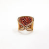 Gold Filled Plaited Ring with Faceted Garnets