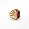 Gold Filled Plaited Ring with Faceted Garnets