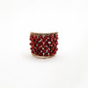 Gold Filled Plaited Ring with Faceted Garnets