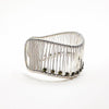 Sterling Wave Cuff with Faceted Sparkle Pyrite Beads