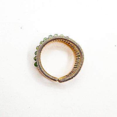 Gold Filled Ring with Faceted Aventurine Beads