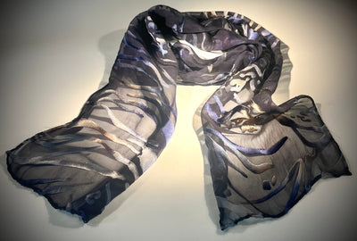 Animal Print Hand Painted Silk Scarf