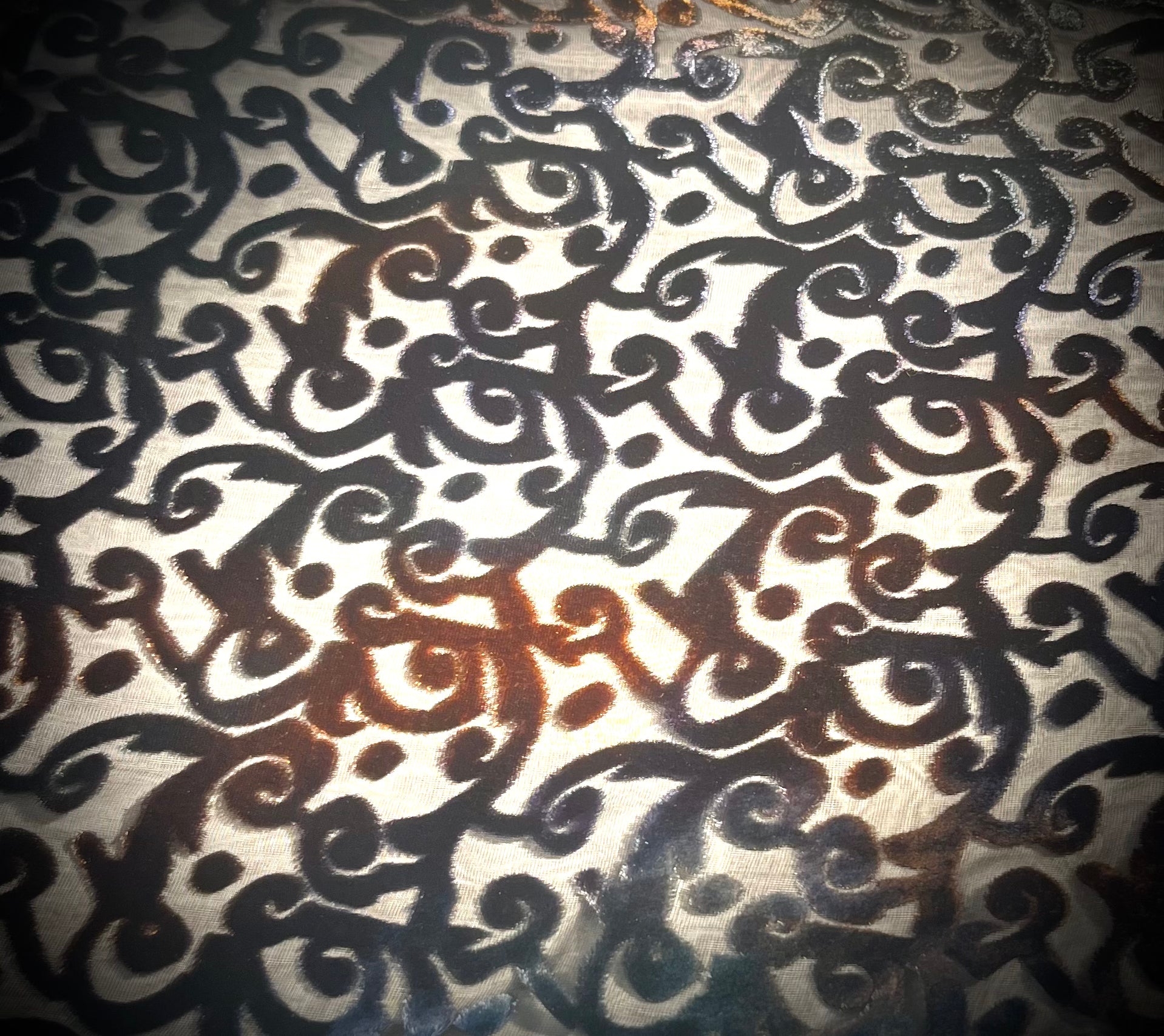 Abstract Velvet Burnout Silk Scarf