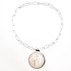 Sterling Mother of Pearl Moonface Necklace
