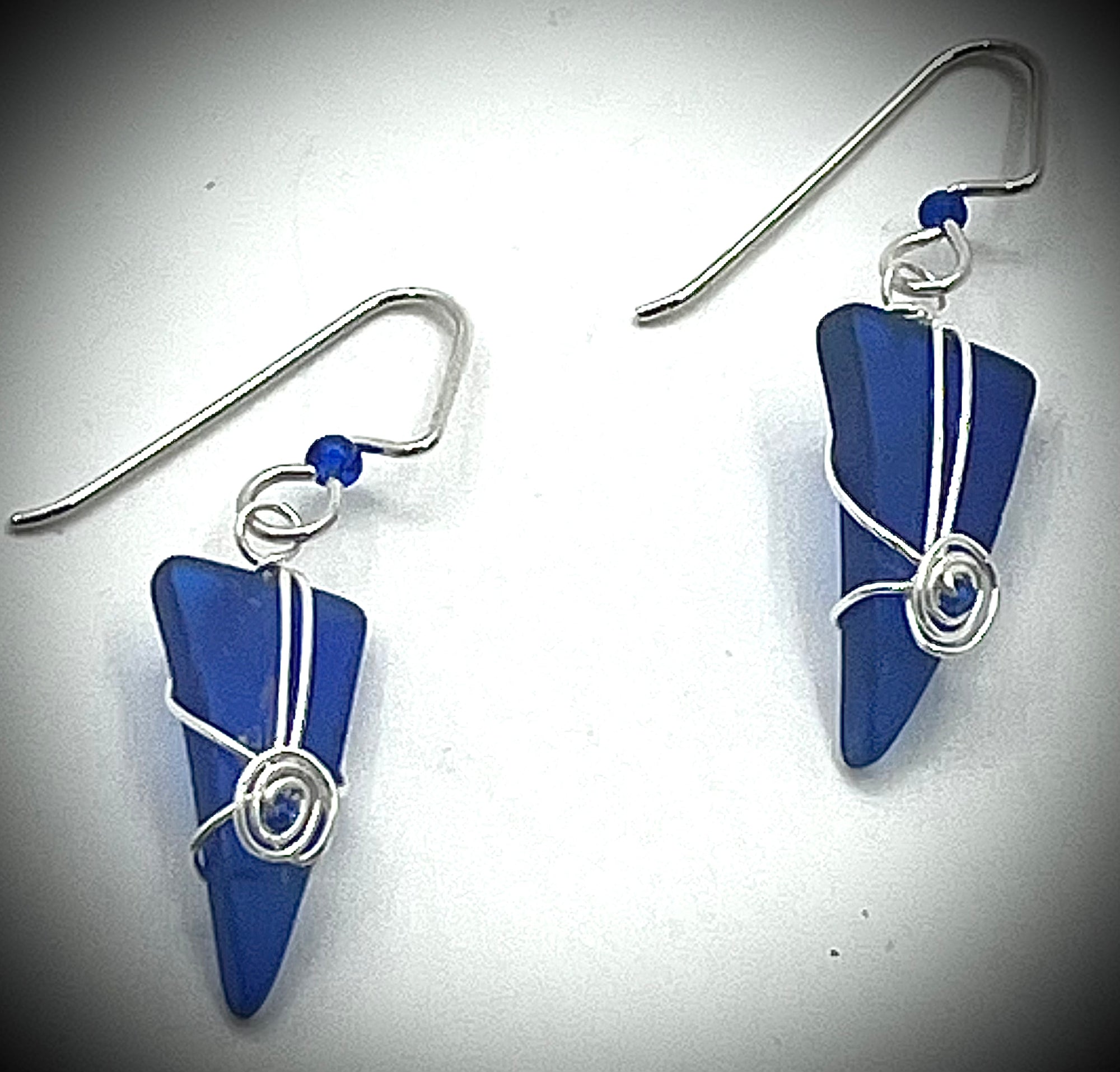 Royal Blue Seaglass Earrings