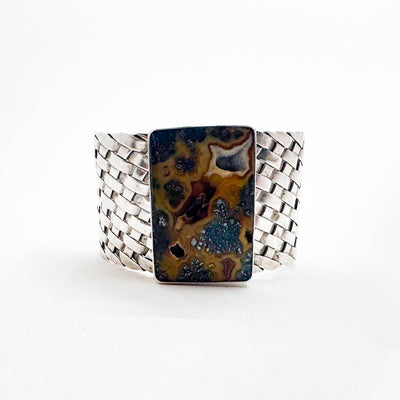 Woven Cuff with Marcasite Agate