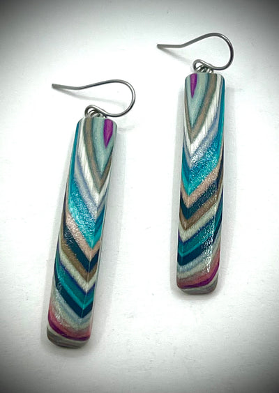 Long Rectangle Wood Earrings
