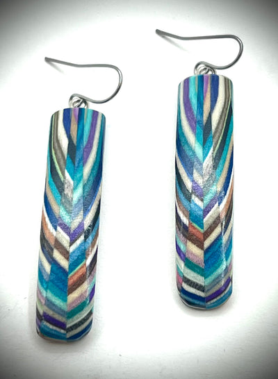 Long Rectangle Wood Earrings