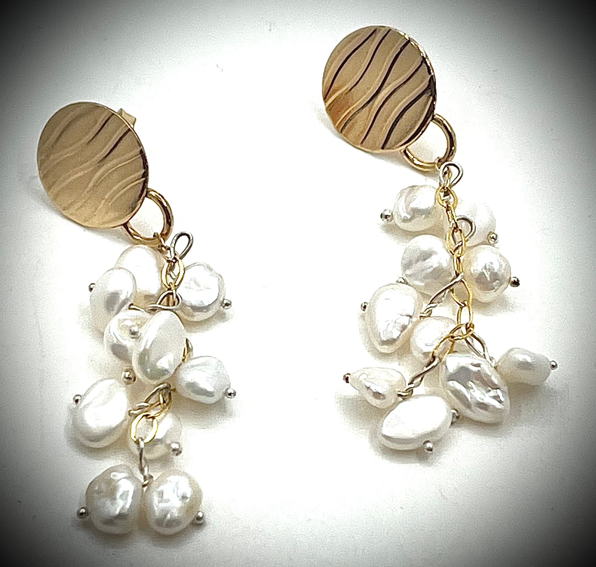 White Pearl Gold-Filled Katie Earrings