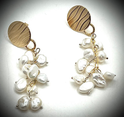 White Pearl Gold-Filled Katie Earrings