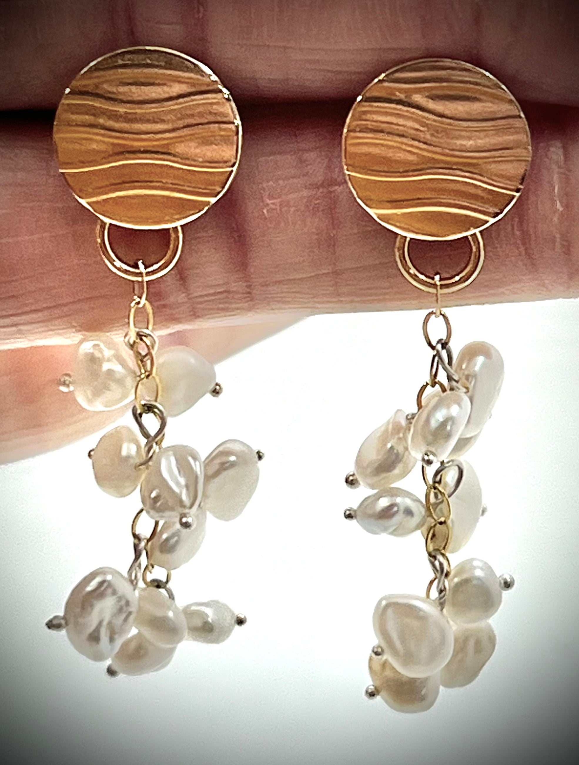 White Pearl Gold-Filled Katie Earrings