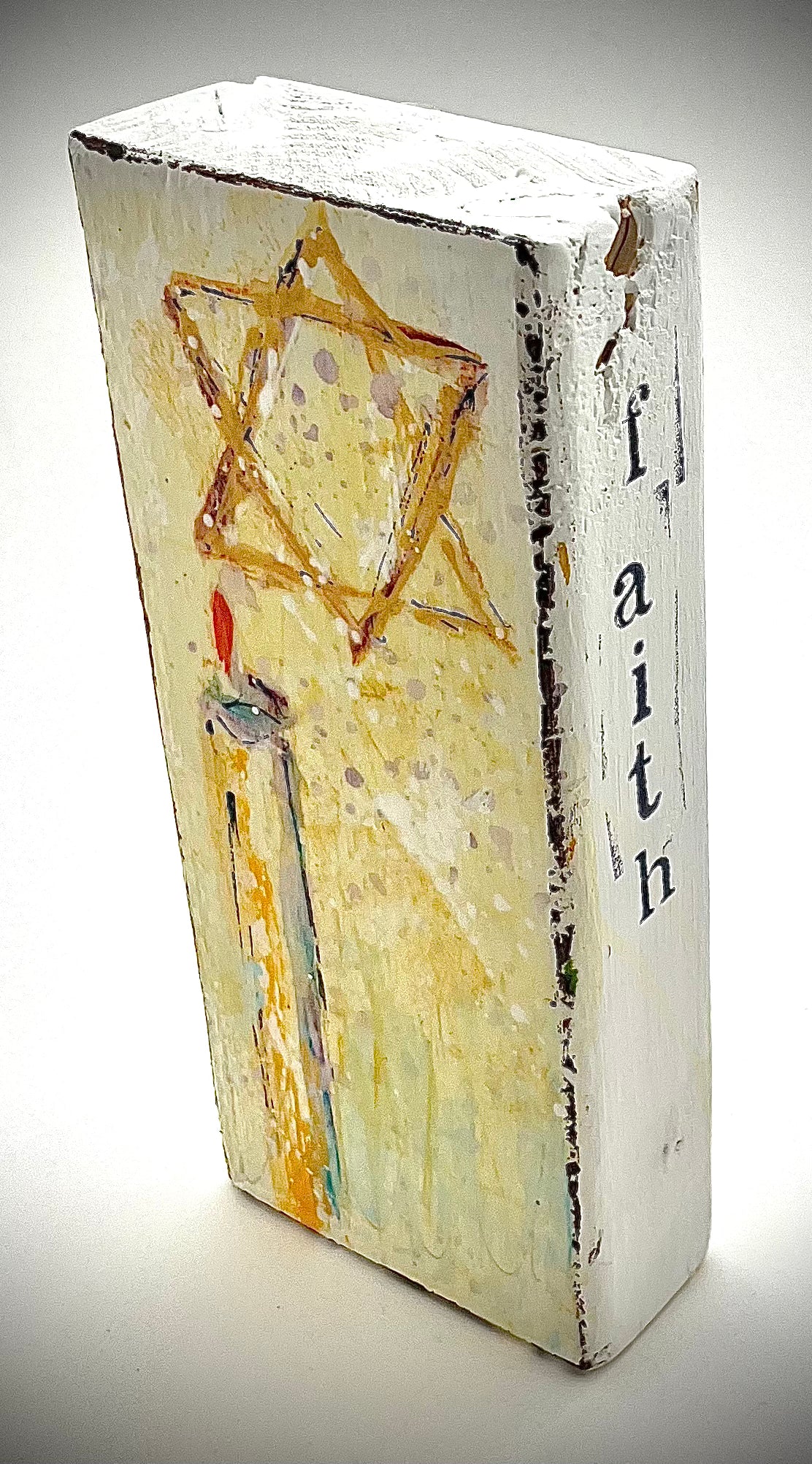 Star of David Painted Block - 8"