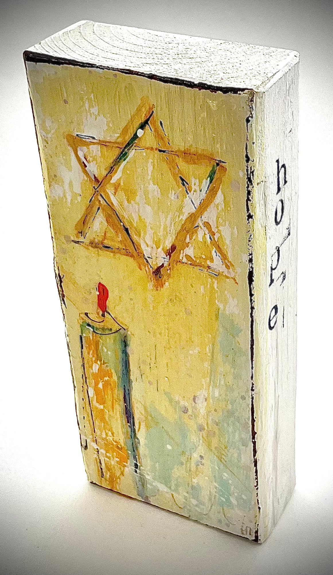 Star of David Painted Block - 8"