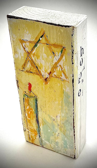 Star of David Painted Block - 8"
