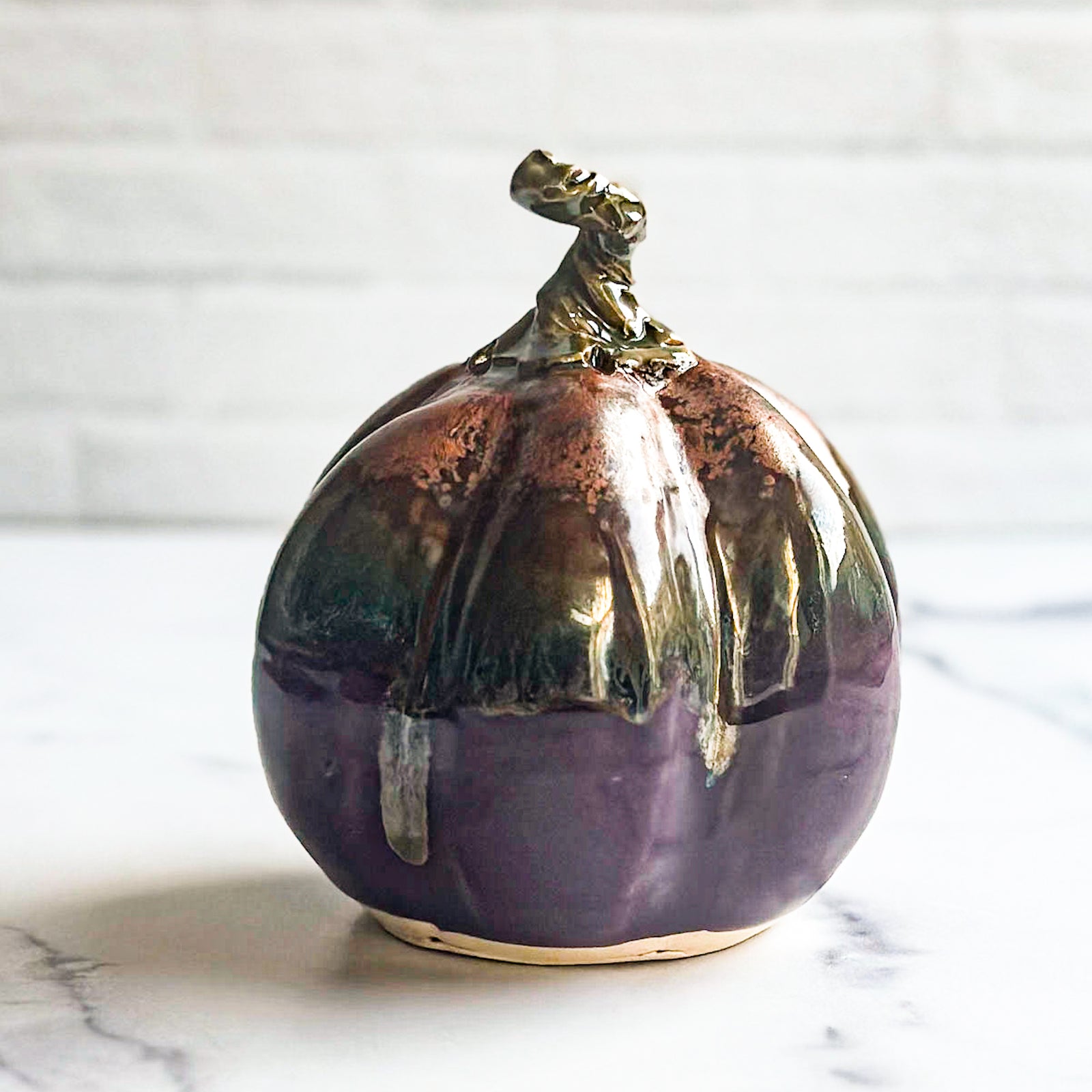 Medium Plum & Copper Pumpkin