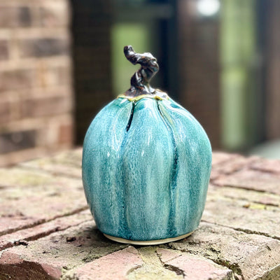 Medium Teal Speckle Pumpkin