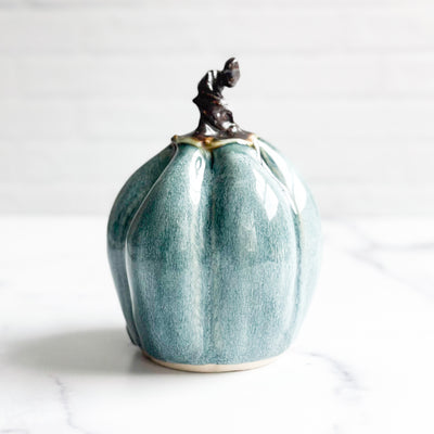 Medium Teal Speckle Pumpkin