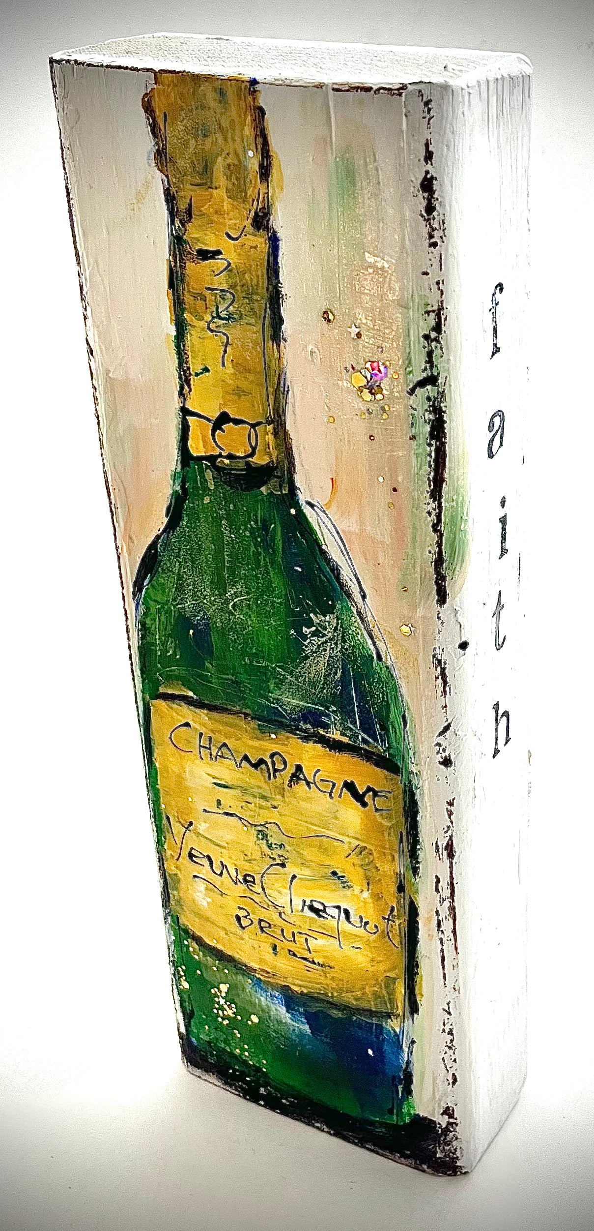 Champagne Painted Block