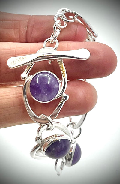 Classic Link Bracelet with Cape Amethyst