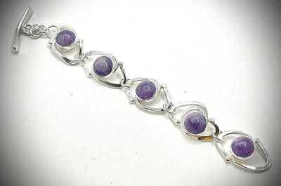 Classic Link Bracelet with Cape Amethyst