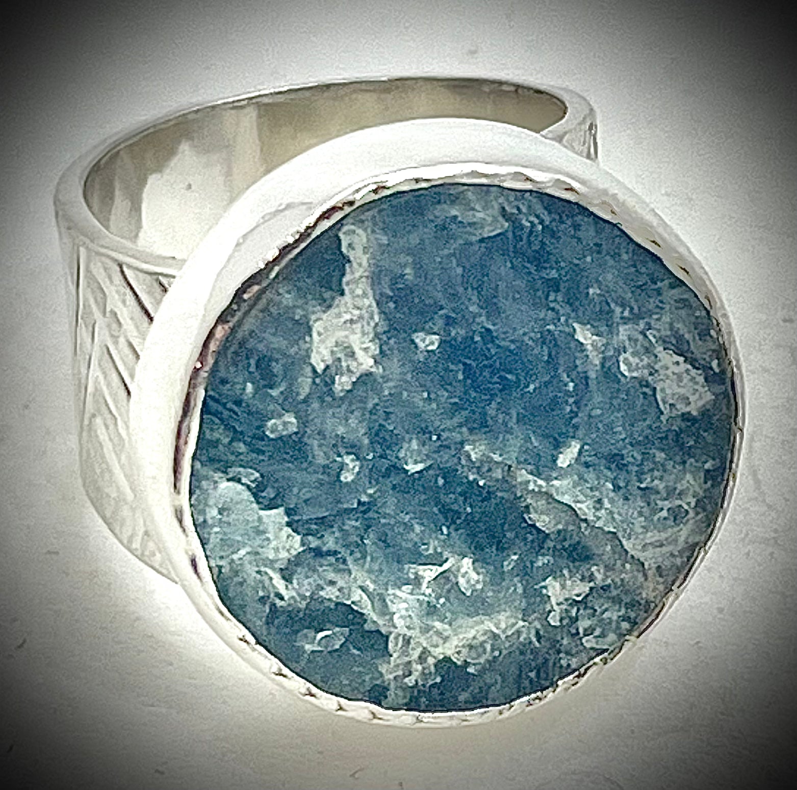 Dark Round Aquamarine Ring