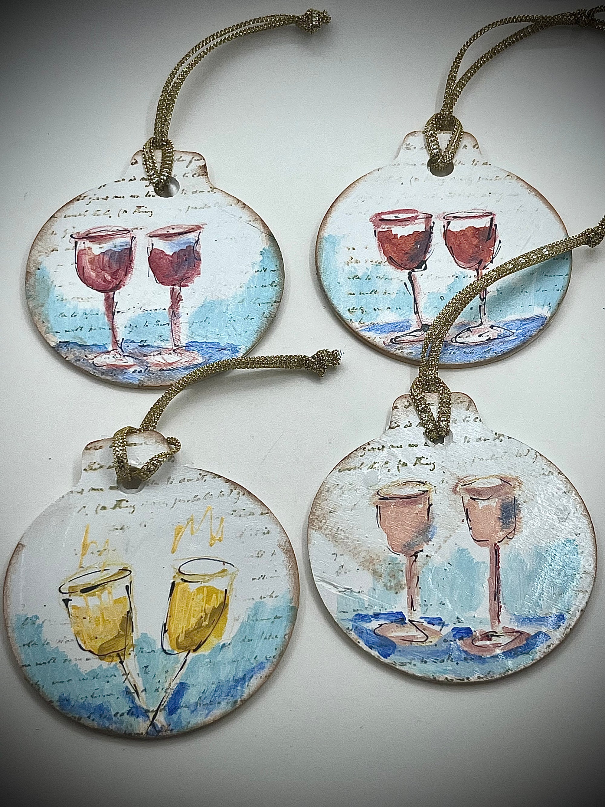 Double Wine Ornaments
