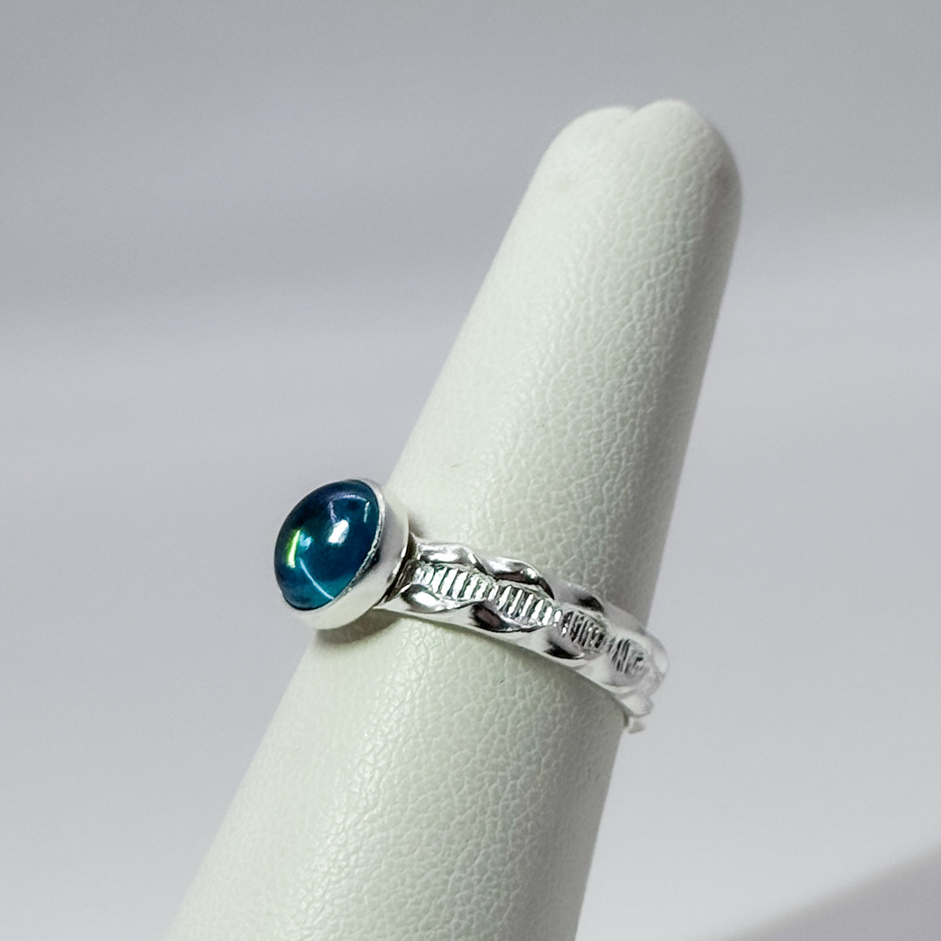 Duke band with Mystic Blue Topaz