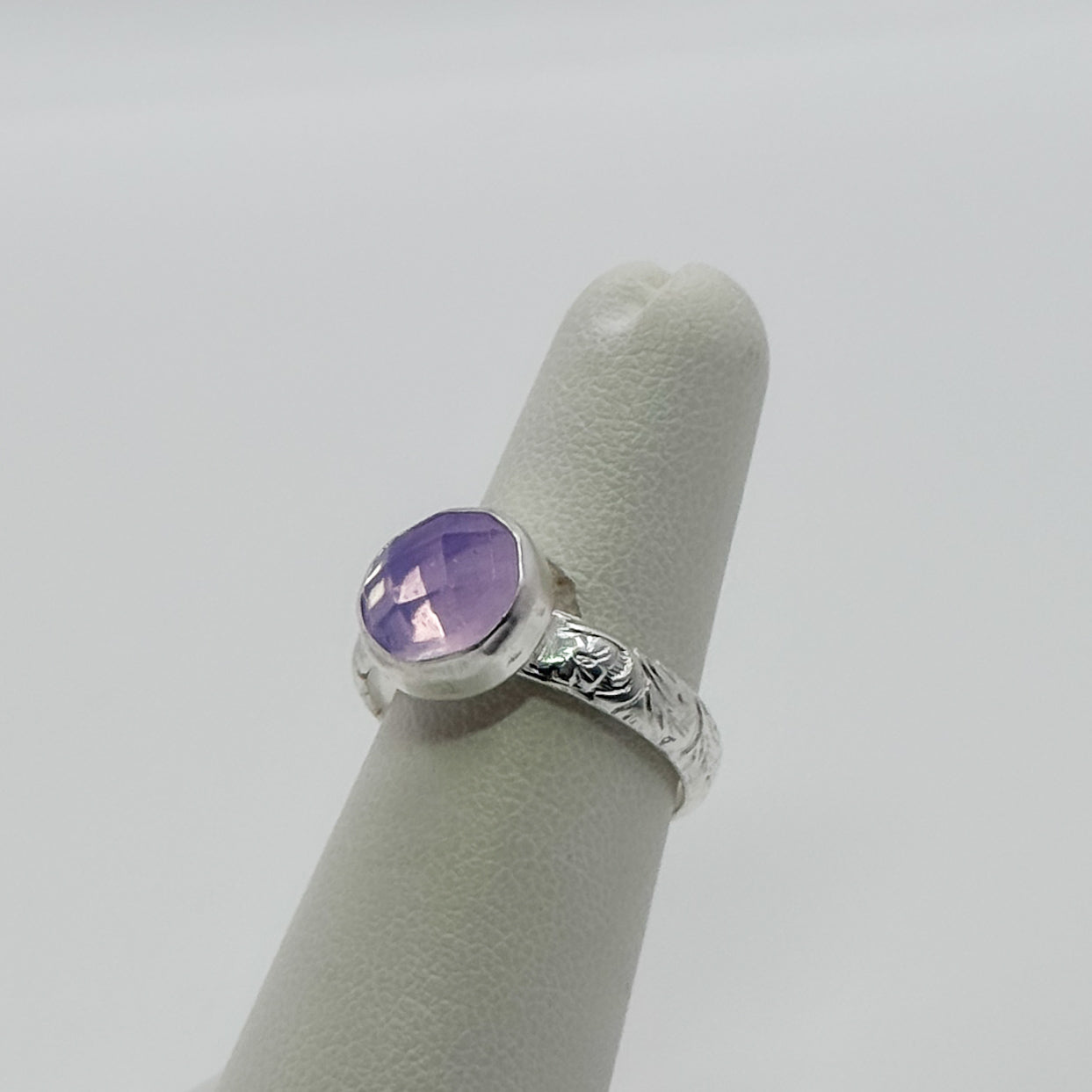 Floral band with Pink Quartz