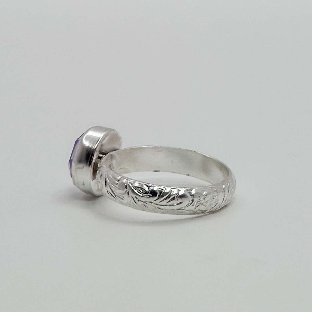 Floral band with Pink Quartz