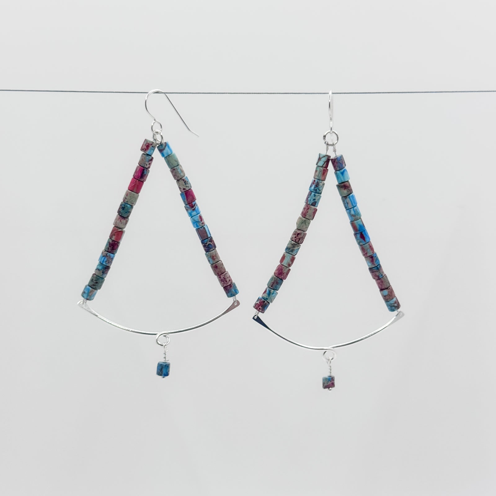 Sylvie Earrings with Rainbow Sea Sediment