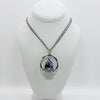 Chevron Amethyst crystal point pendant necklace