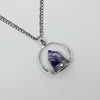 Chevron Amethyst crystal point pendant necklace