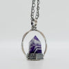 Chevron Amethyst crystal point pendant necklace