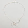 Short circle lariat necklace with white pearl