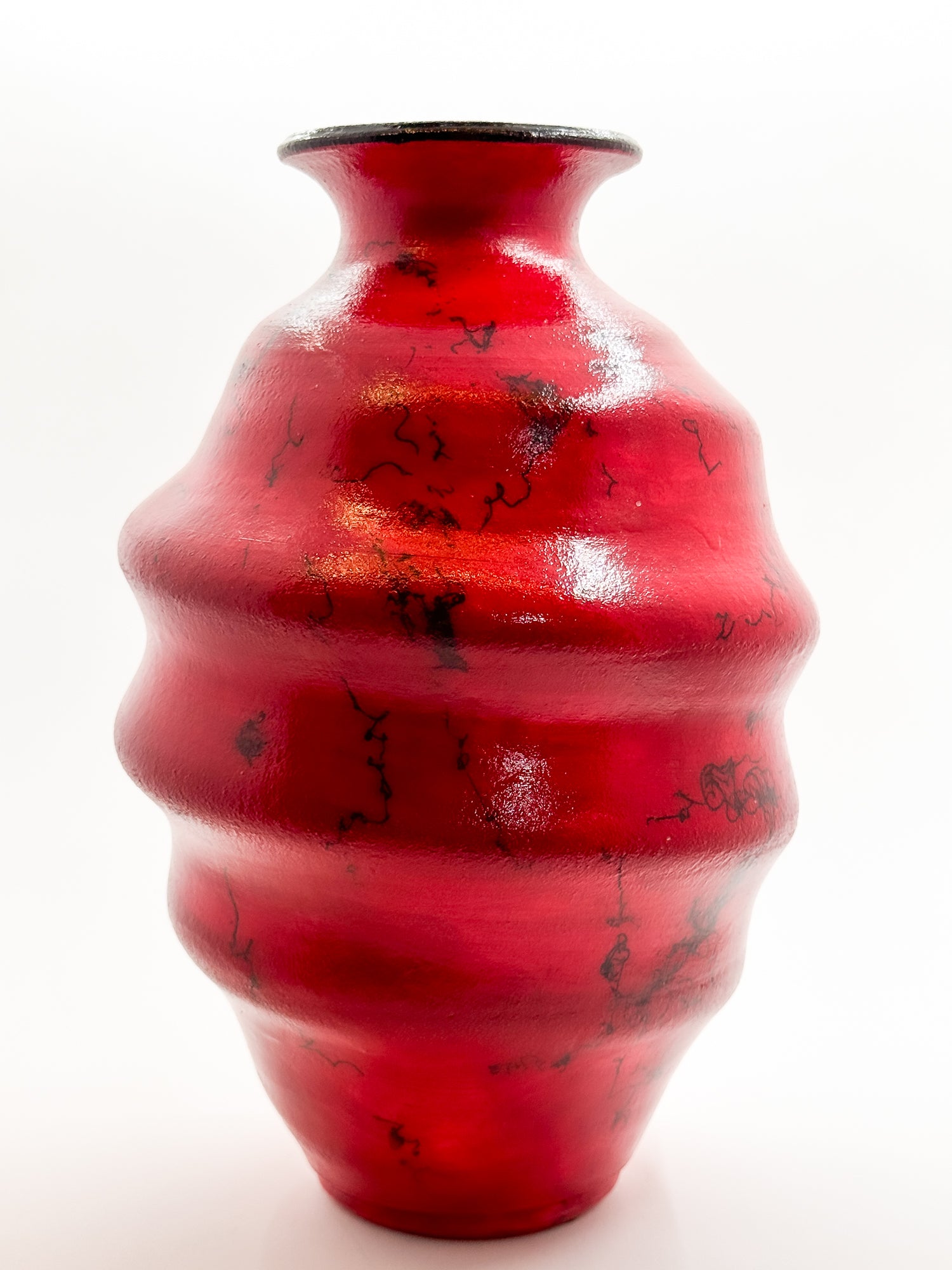 Red Raku Horse Vase