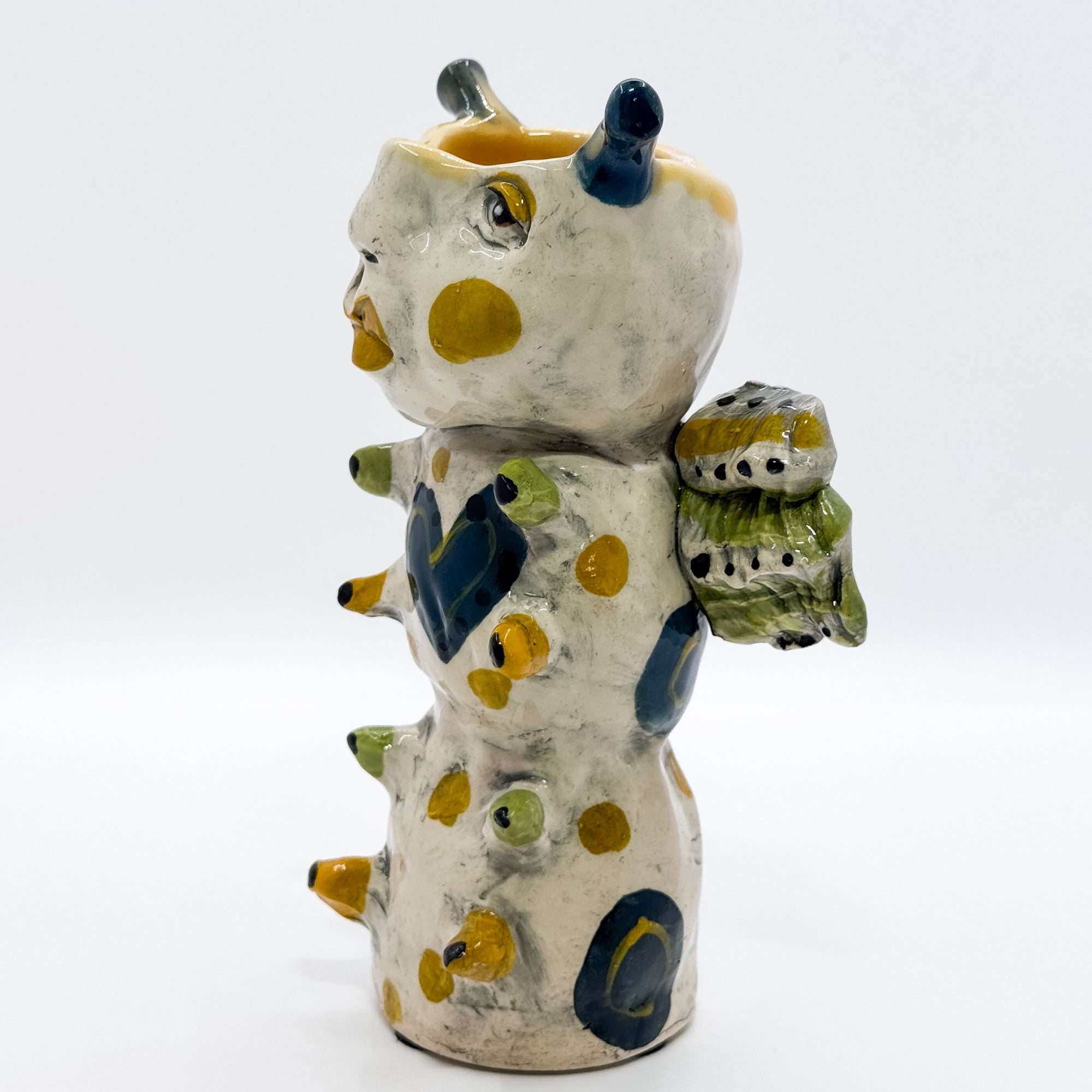 Caterpillar polka dot vase