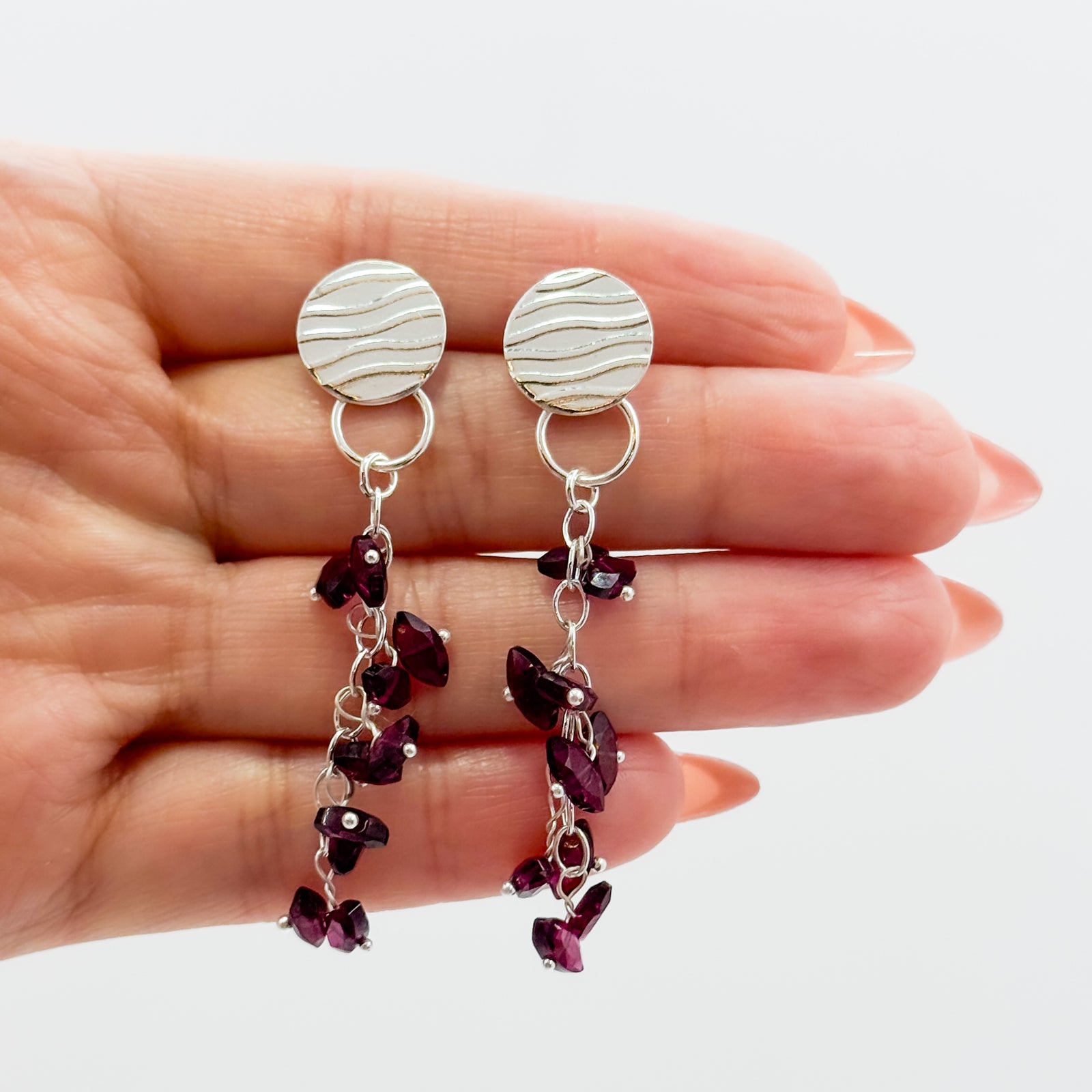Katie Earrings with garnet