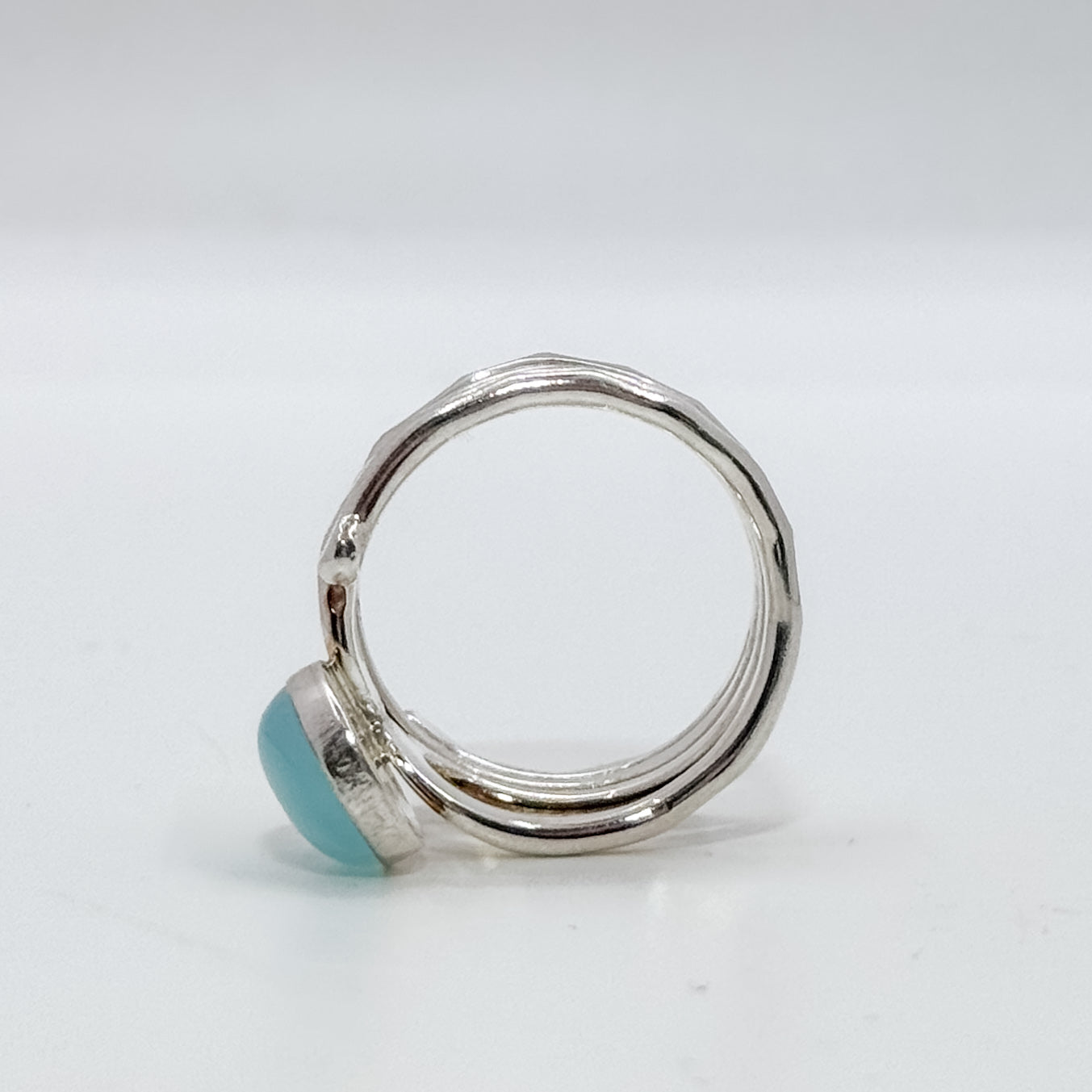 Rolo Ring with Aqua Chalcedony