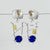 Natural Surface Lapis and White Button Pearl earrings