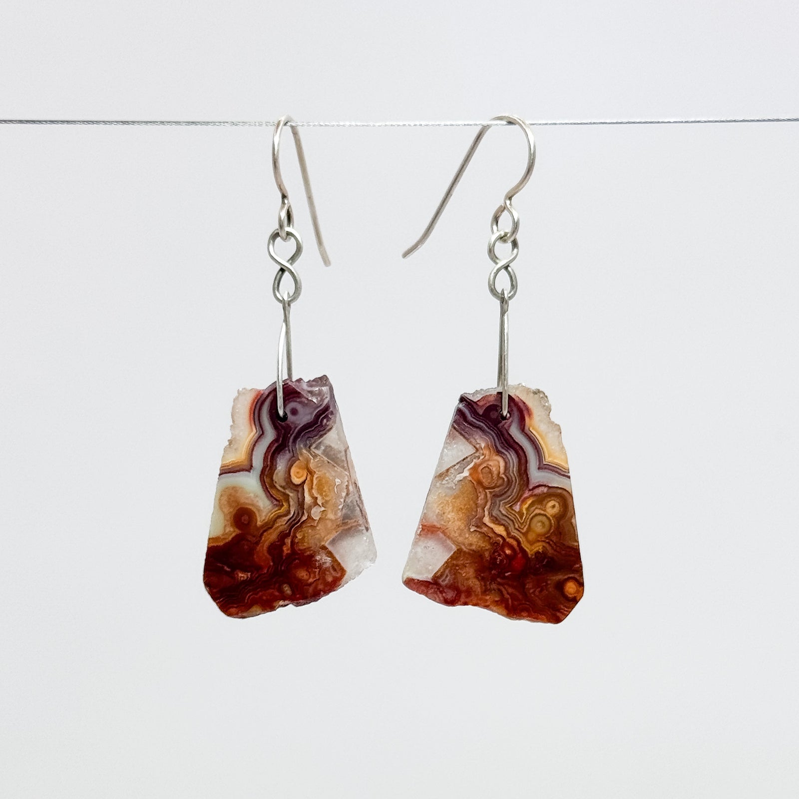 Lace agate earrings