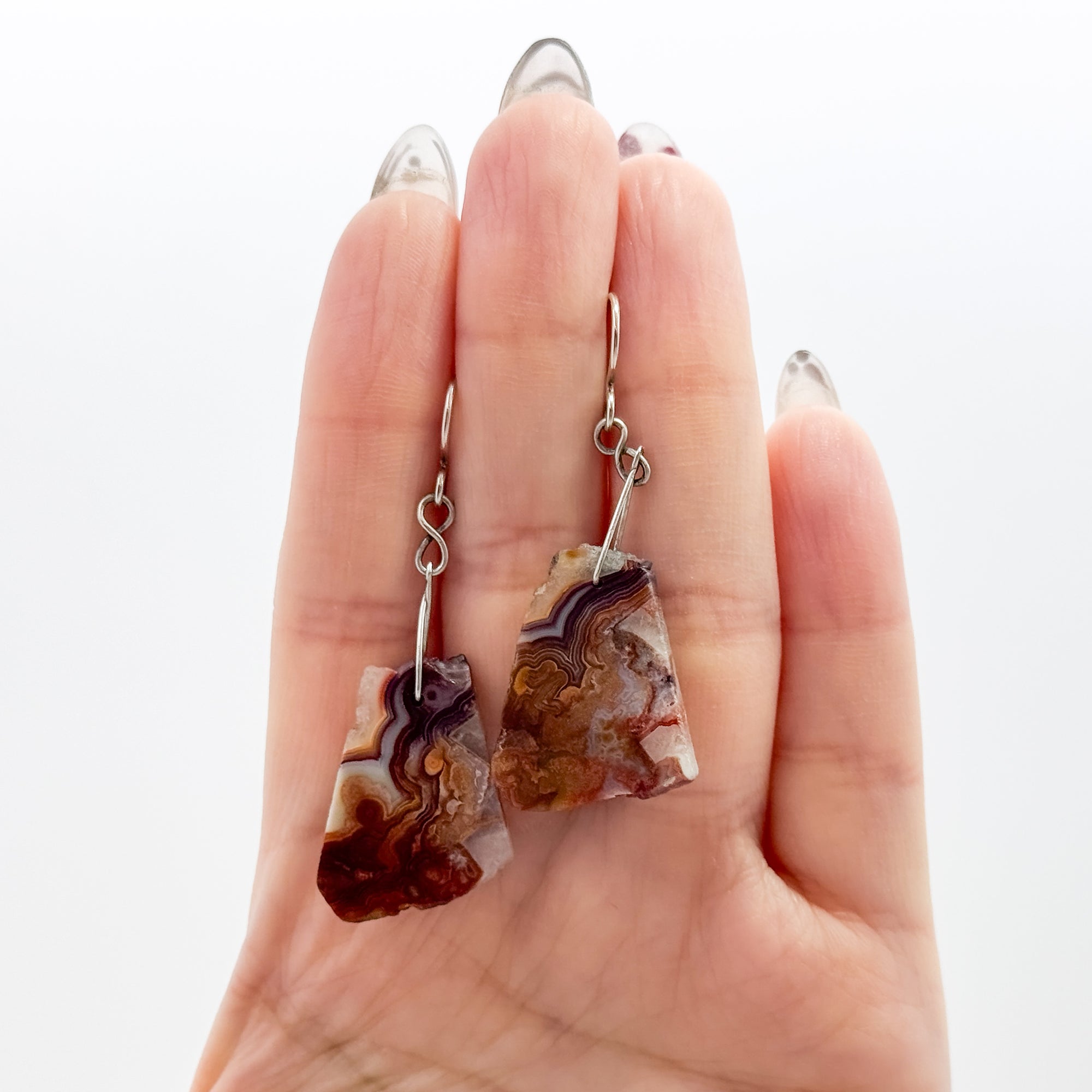 Lace agate earrings