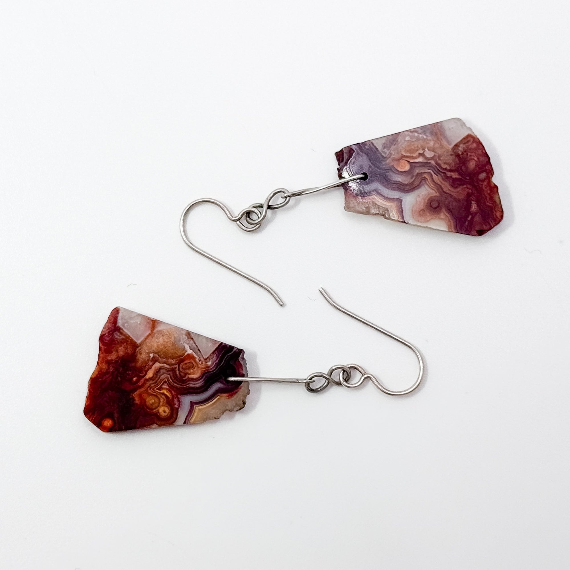 Lace agate earrings