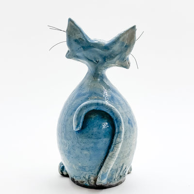 Mini Blue Naughty Cat Raku