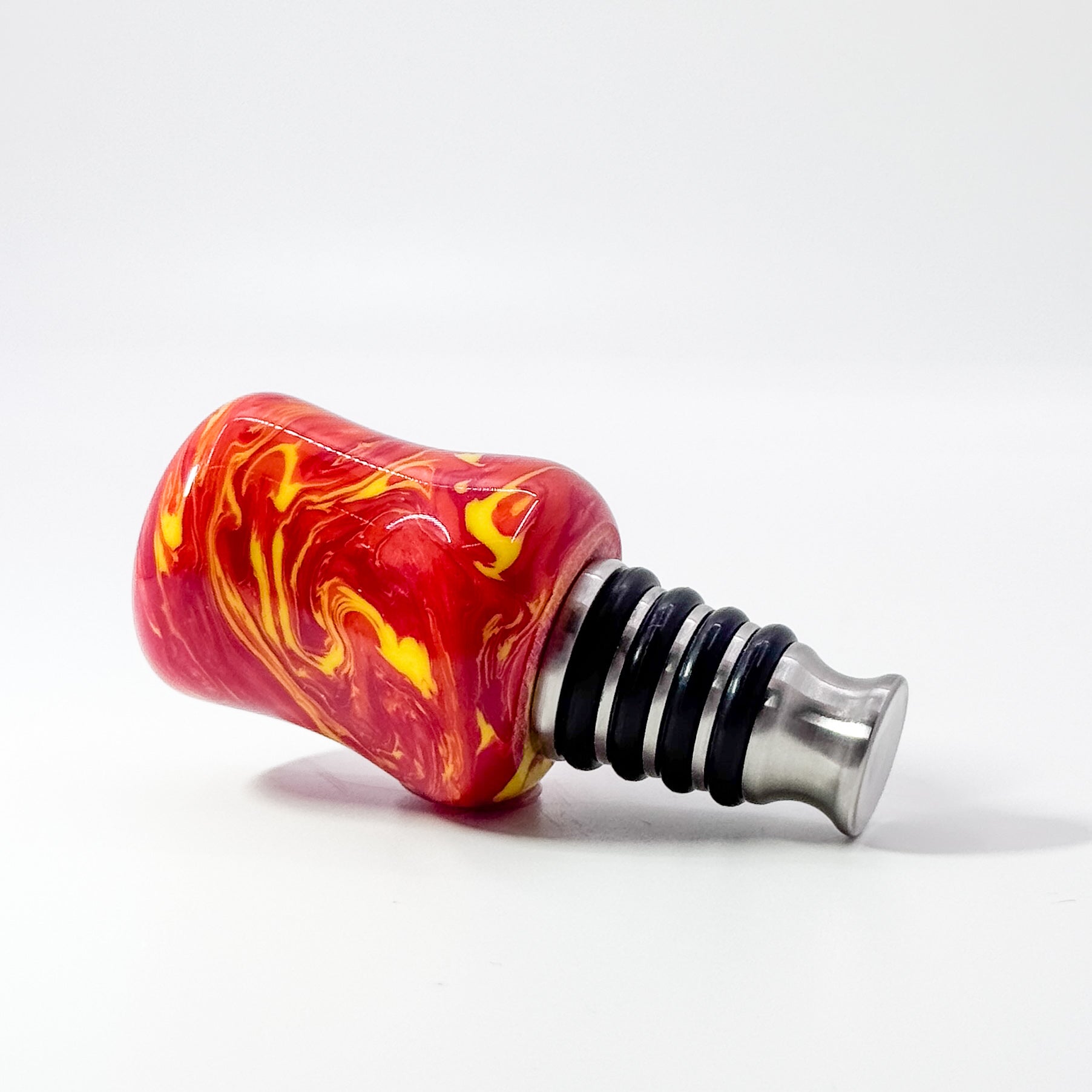 Red and Orange Acrylic and Stainless steel bottle stopper